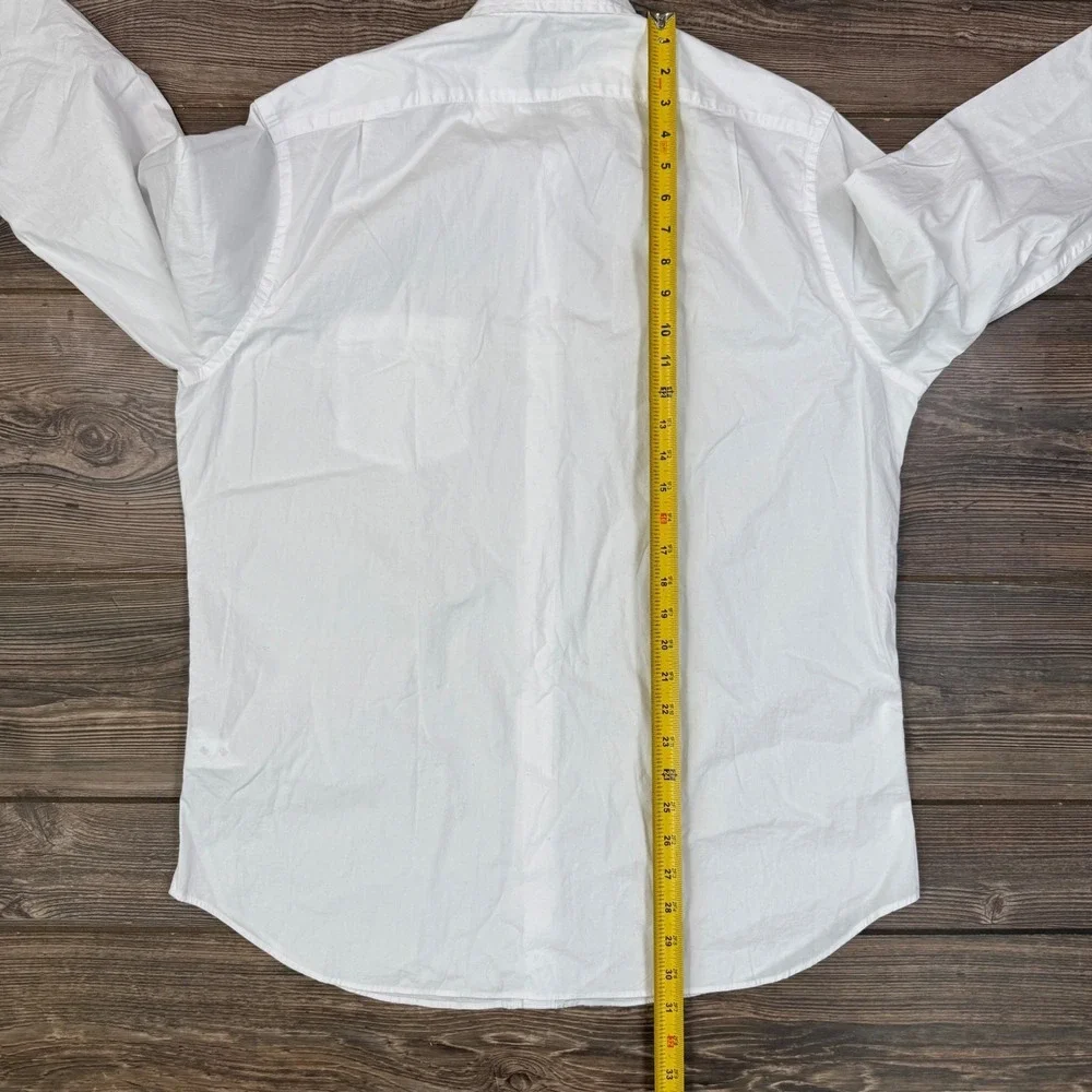 J.Crew Mens Size Large Button Down Shirt White Flex Washed Classic Fit